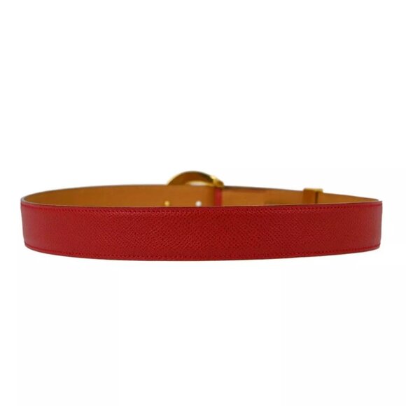 Hermes Red Courchevel Belt #70 Small Good - Picture 6 of 8